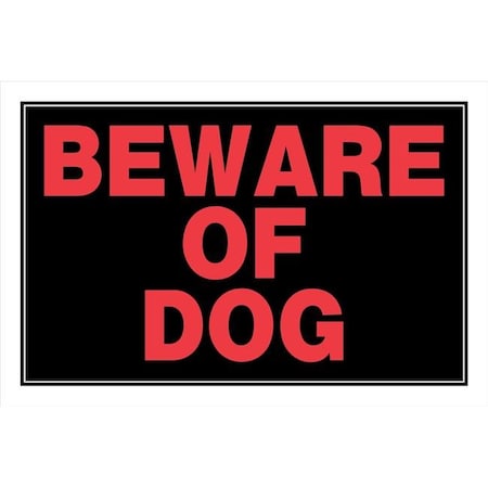 Hillman Hillman Group 839924 8 x 12 in. Black Styrene Square Beware of Dog Sign -  - Pack of 6 6 Piece 839924